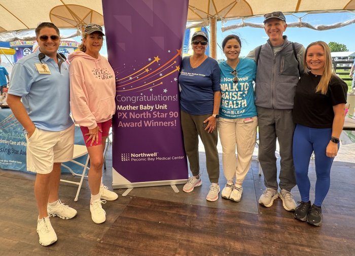 Dr. Robert Melé-NNP, Jill Donnelly-Nursing Director, Dr. Patricia Melé-NNP, Dr. Julie Gonzales-Chair of OBGYN PBMC, Dr. Scanlon-OBGYN, Christine Walker, NNP at Northwell Health East End Walk